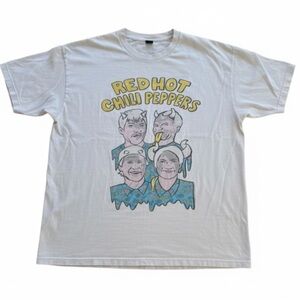 Red Hot Chili Peppers 2017 Tour Concert Tee Band Shirt – White Vintage-Style XXL